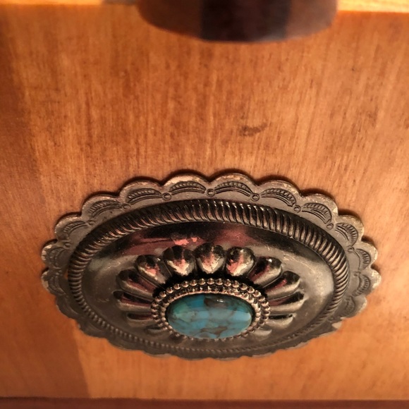 Vintage Wooden Turquoise Box - Picture 5 of 7